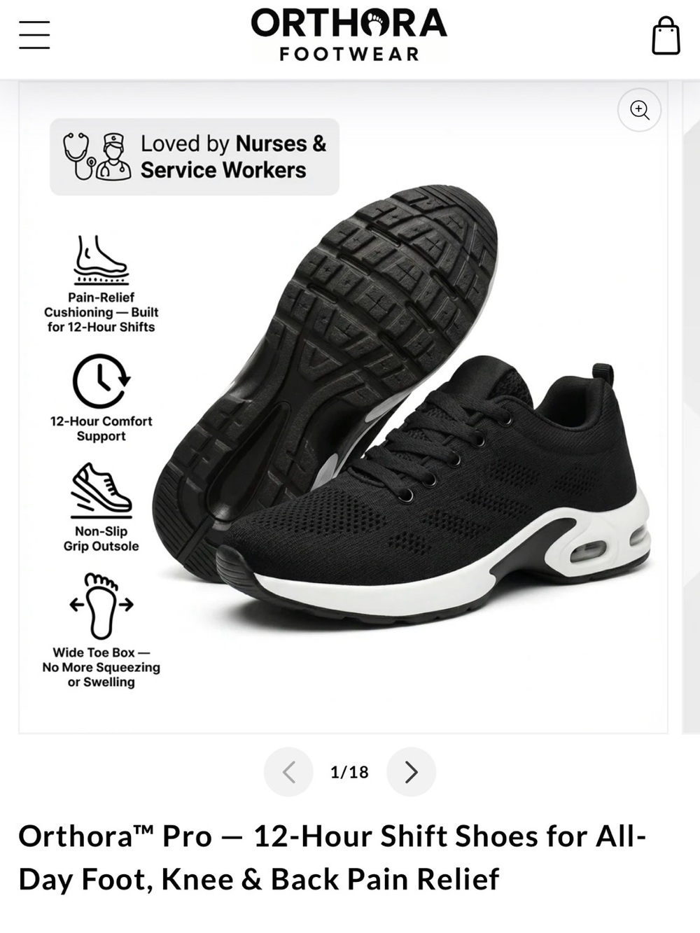 Unisex Black Knit Lace-Up Athletic Sneakers with White Sole - Picture 7 of 17
